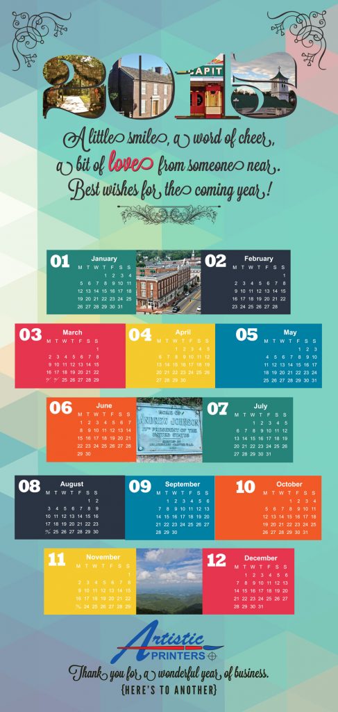 Calendar Design for Artistic Printers, 2015