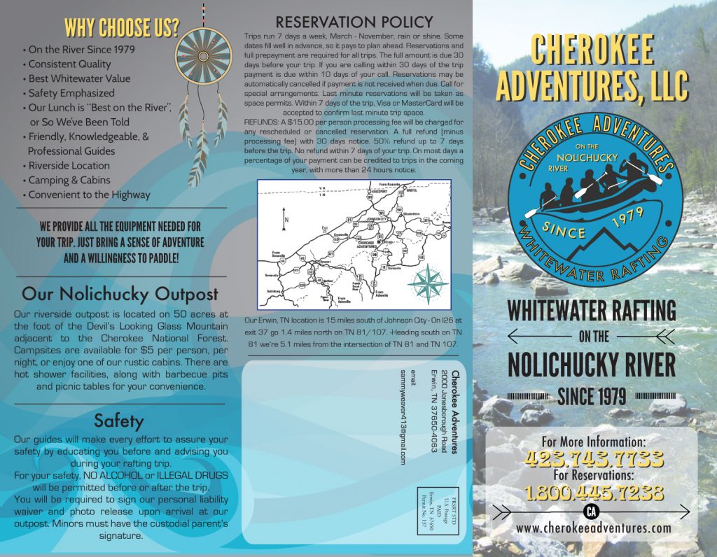 Cherokee Rafting Adventures Brochure
