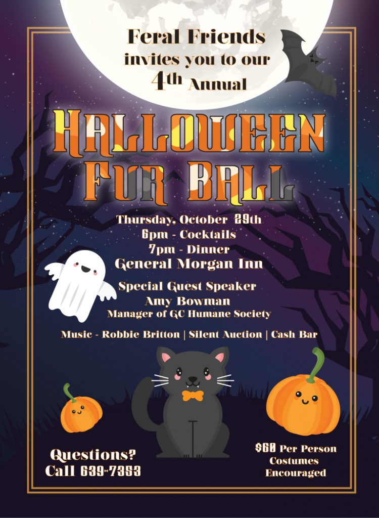 Feral Friends 4th Annual Halloween Fur Ball Invitation