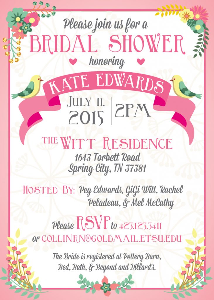Bridal Shower Invitation for Kate