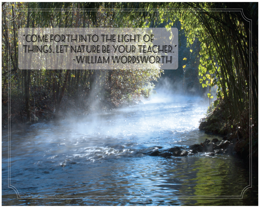 River and Fog Photograph with Wordsworth Quote