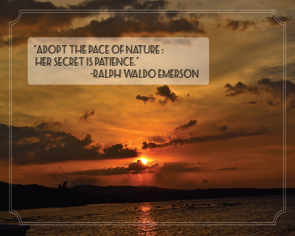 Jamaican Sunset Photograph with Emerson Quote