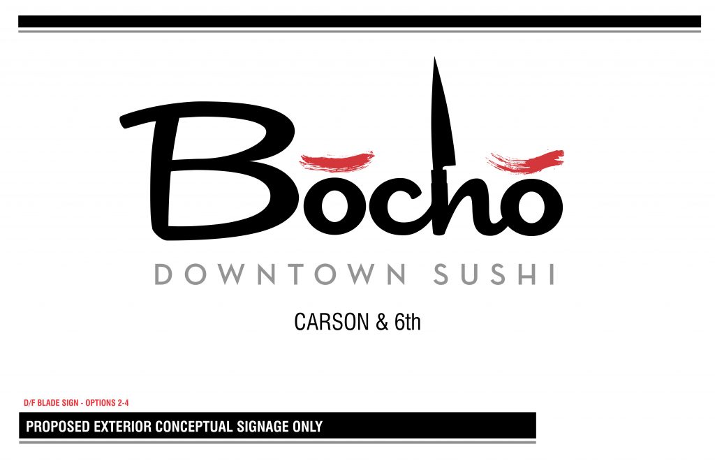 Illuminated Blade Signage Project for Bocho Sushi, 2017
